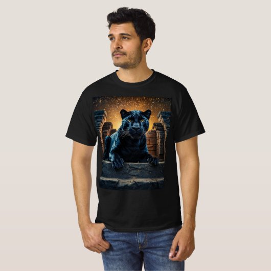Black Panther en de Thaise tempel T-shirt (Voorkant volledig)