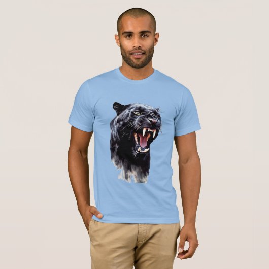Black Panther enorme scherpe Fangs Vaderdag T-shirt (Voorkant volledig)