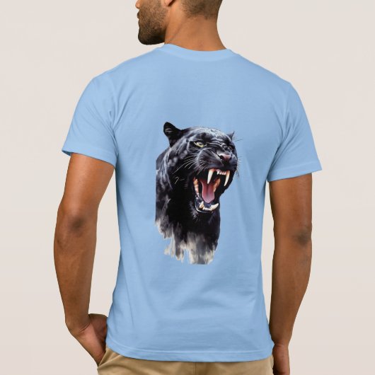 Black Panther enorme scherpe Fangs Vaderdag T-shirt (Achterkant)