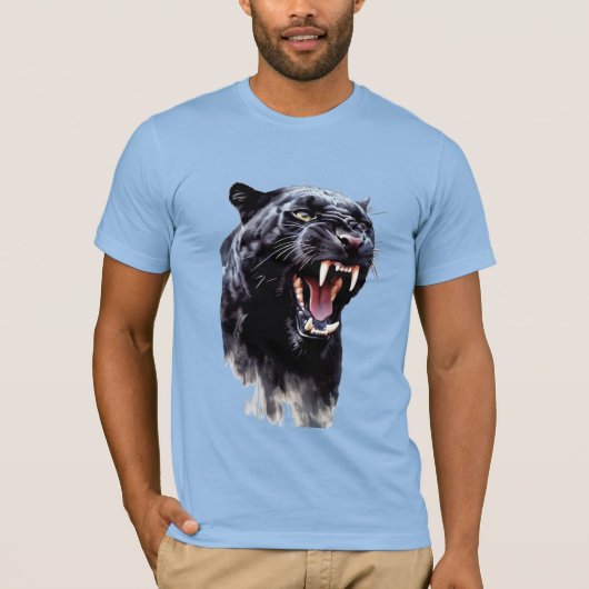 Black Panther Enorme Scherpe Tanden Vaderdag T-shirt (Voorkant)