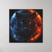 Black Panther – Fire & Ice | Mystical Animal Fanta Canvas Afdruk (Voorkant)