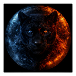 Black Panther – Fire & Ice | Mystical Animal Fanta Perfect Poster