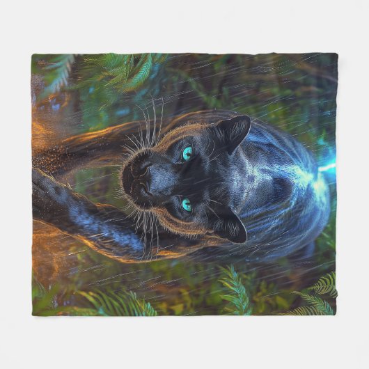 Black Panther Fleece Deken (Voorkant (Horizontaal))