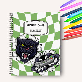 Black Panther-gamer met een videogamecontroller Notitieboek