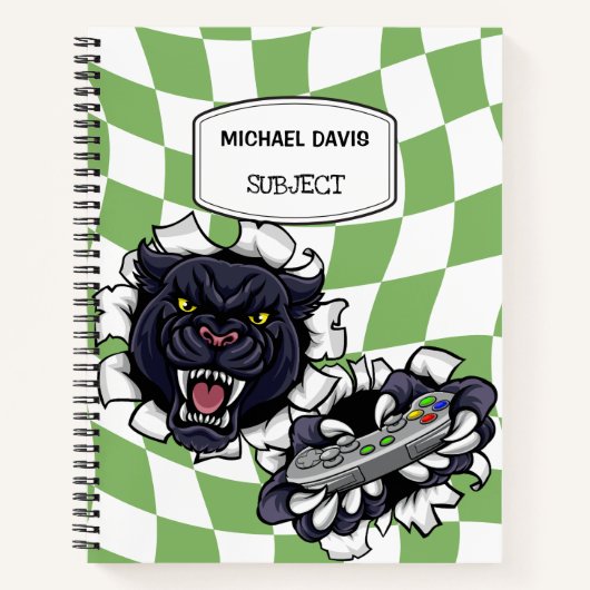 Black Panther-gamer met een videogamecontroller Notitieboek (Voorkant)