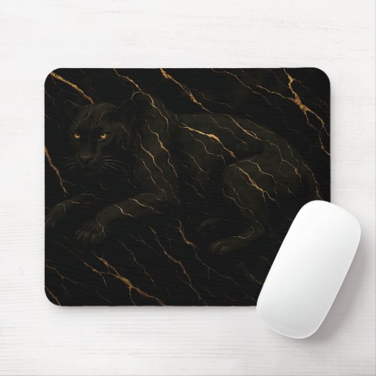 Black Panther Gold Marble Art Muismat (Met muis)
