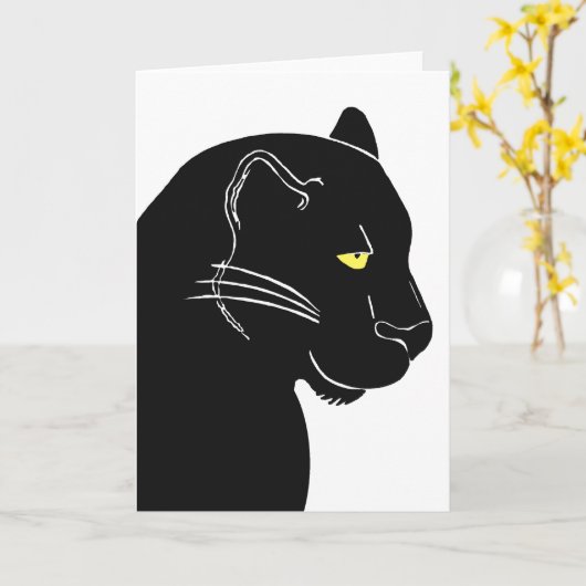 Black Panther Greeting Card Kaart (Gele Bloem)