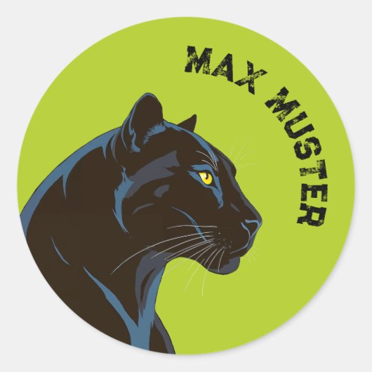 Black Panther - groen · rond Ronde Sticker (Voorkant)
