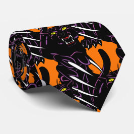 Black Panther Hoofd Klauwen Sport Football Necktie Stropdas