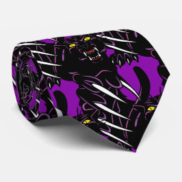 Black Panther Hoofd Klauwen Sport Football Necktie Stropdas