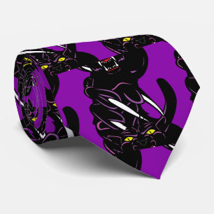 Black Panther Hoofd Klauwen Sport Football Necktie Stropdas