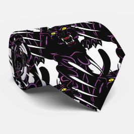 Black Panther Hoofd Klauwen Sport Football Necktie Stropdas