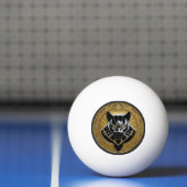 Black Panther icoon met gouden geometrische achter Pingpongbal (Net)