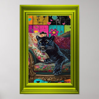 Black Panther in een Wereld van Kleur – Krachtige Poster
