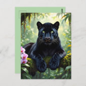 Black Panther in the Jungle Briefkaart (Voorkant / Achterkant)