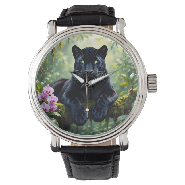 Black Panther in the Jungle Horloge (Voorkant)