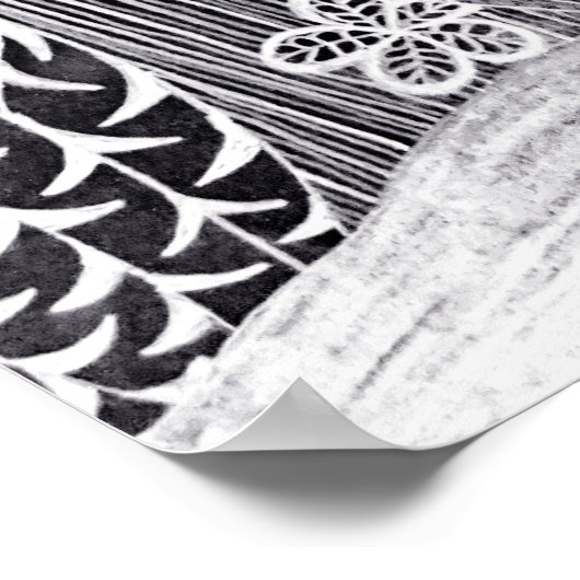 Black panther in the jungle - pencil drawing poster (Hoek)