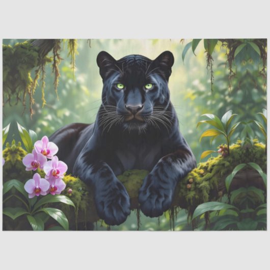 Black Panther in the Jungle Tissuepapier (Voorkant)