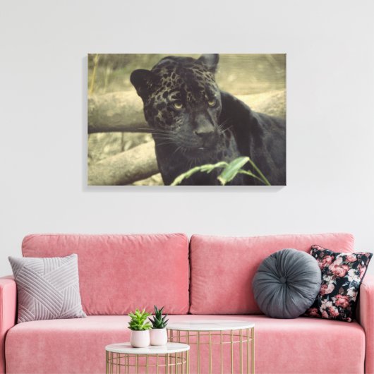 Black Panther Jaguar Canvas Afdruk (Insitu (Woonkamer))