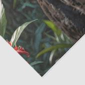 Black Panther - Jaguar in Oerwoud Rode Bloemen Tissuepapier (Detail)