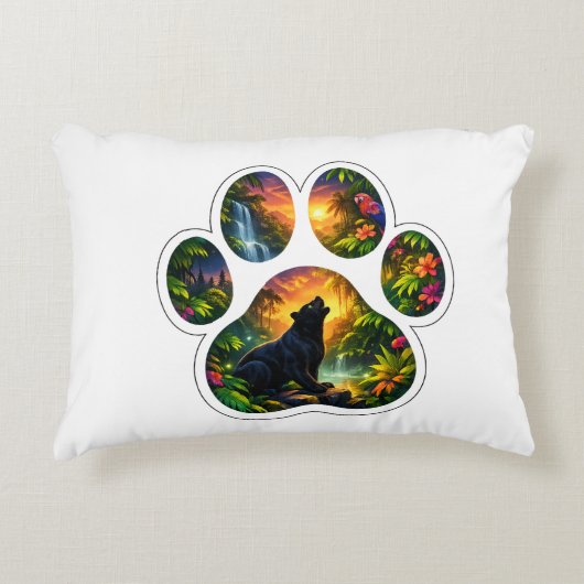 Black Panther Jungle Paw Design Accent Kussen (Voorkant)