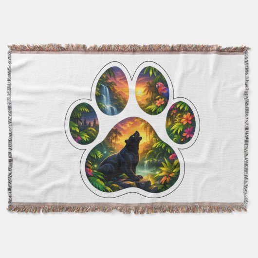 Black Panther Jungle Paw Design Deken (Voorkant)