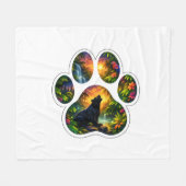 Black Panther Jungle Paw Design Fleece Deken (Voorkant (Horizontaal))