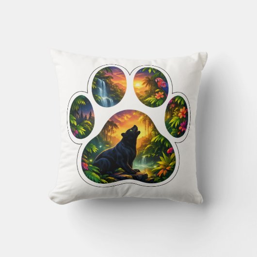 Black Panther Jungle Paw Design Kussen (Voorkant)