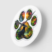 Black Panther Jungle Paw Design Ronde Klok (Hoek)