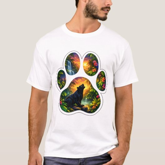 Black Panther Jungle Paw Design T-shirt (Voorkant)