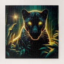 Black panther magische bos natuur mysterie abstrac