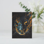 Black Panther met Oranje lichtsporen Briefkaart (Staand voorkant)