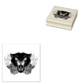 Black Panther met Rozen en vlammen Rubberstempel (Gestempeld)
