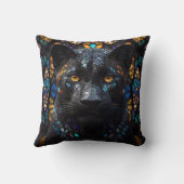 Black Panther Mozaïek Glas in lood Kussen (Achterkant)