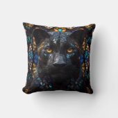 Black Panther Mozaïek Glas in lood Kussen (Voorkant)