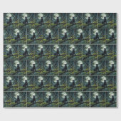 Black Panther op een maanverlichte boomtak Cadeaupapier (Vlak)