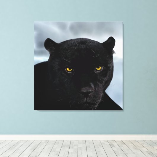 Black Panther Panthera Canvas Afdruk (Insitu (Houten vloer))
