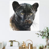 Black Panther Portrait Afbeelding Waterverf Canvas Afdruk