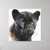 Black Panther Portrait Afbeelding Waterverf Canvas Afdruk (Voorkant)