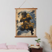 Black Panther Samurai Warrior - Japanse inktstijl Hangend Wandkleed (Slaapkamer)