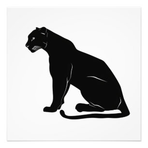 Black Panther Silhouet Foto Afdruk