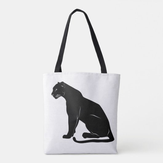 Black Panther Silhouet Tote Bag (Achterkant)