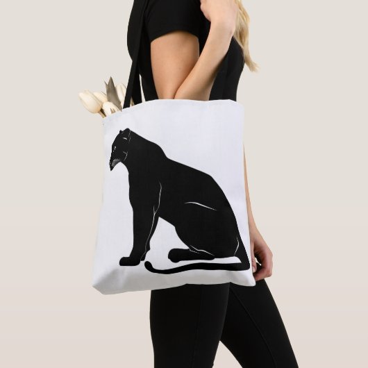 Black Panther Silhouet Tote Bag (Dichtbij)