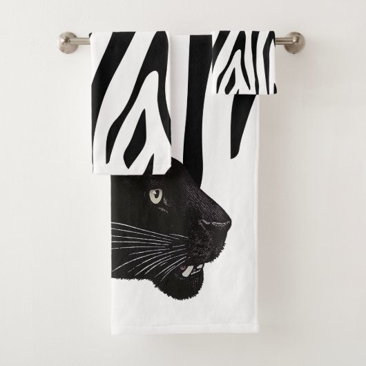 Black Panther van Toshi Yoshida Handdoek (Insitu)