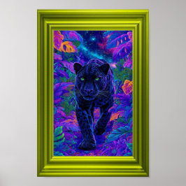 Black Panther Wall Art with Vibrant Colors Poster