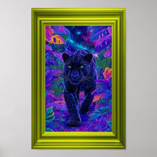 Black Panther Wall Art with Vibrant Colors Poster (Voorkant)