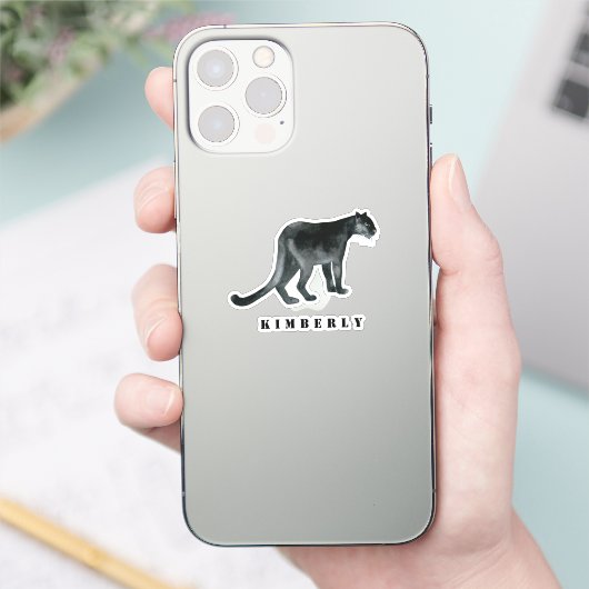 Black Panther Waterverf Sticker (Telefoon)