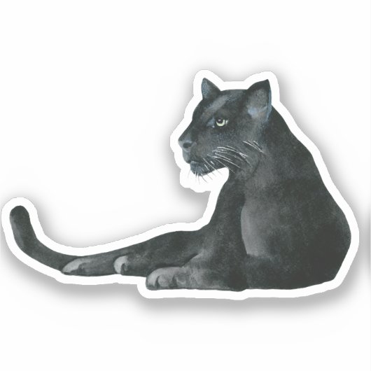 Black Panther Waterverf Sticker (Voorkant)