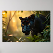 Black Panther Wild Oerwoud Leopard Big Cat Poster (Voorkant)