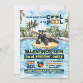 Black Panther Wild Pool Party Uitnodiging Verjaard (Voorkant)